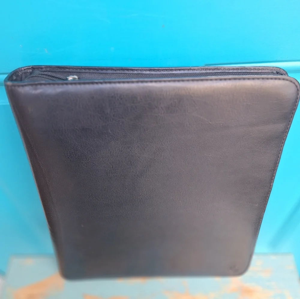 Leather Binder Daytimer Journal Day Planner Zipper Notebook Holder Folder Attach